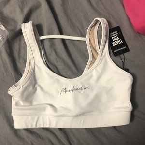 Muscle Nation White sports bra